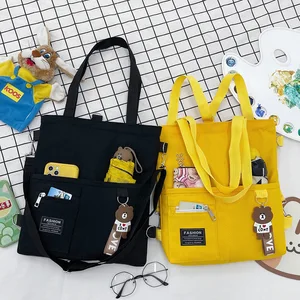 Canvas Bag Female Students Korean Style New Crossbody Bag Versatile Large Capacity Fashion Shoulder Bag