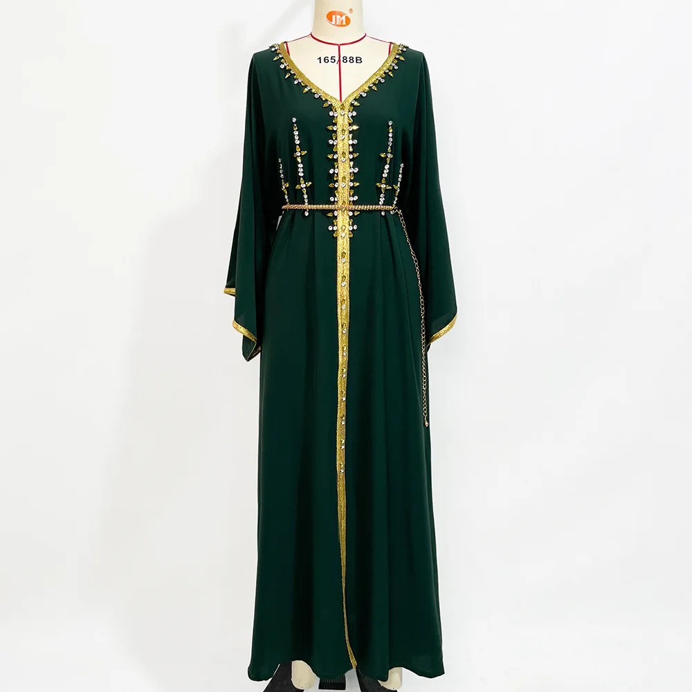 white christmas dresses Eid Dress Arab Middle East Women Bronzing Kaftan Caftan Dress – Urgarment main image 0