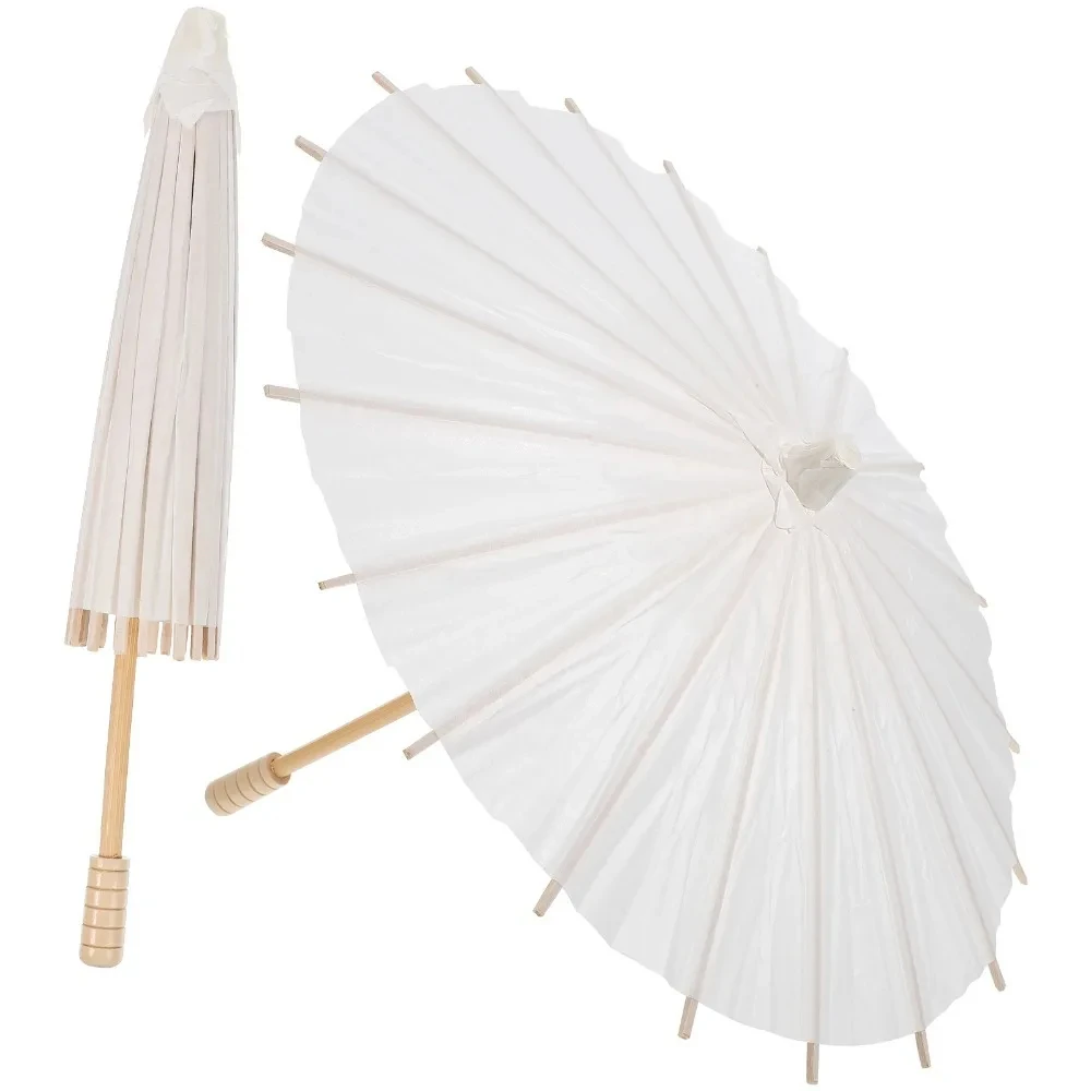 33 Inch White Paper Parasol Umbrella - Wedding Decor, DIY Craft, Photo Backdrop