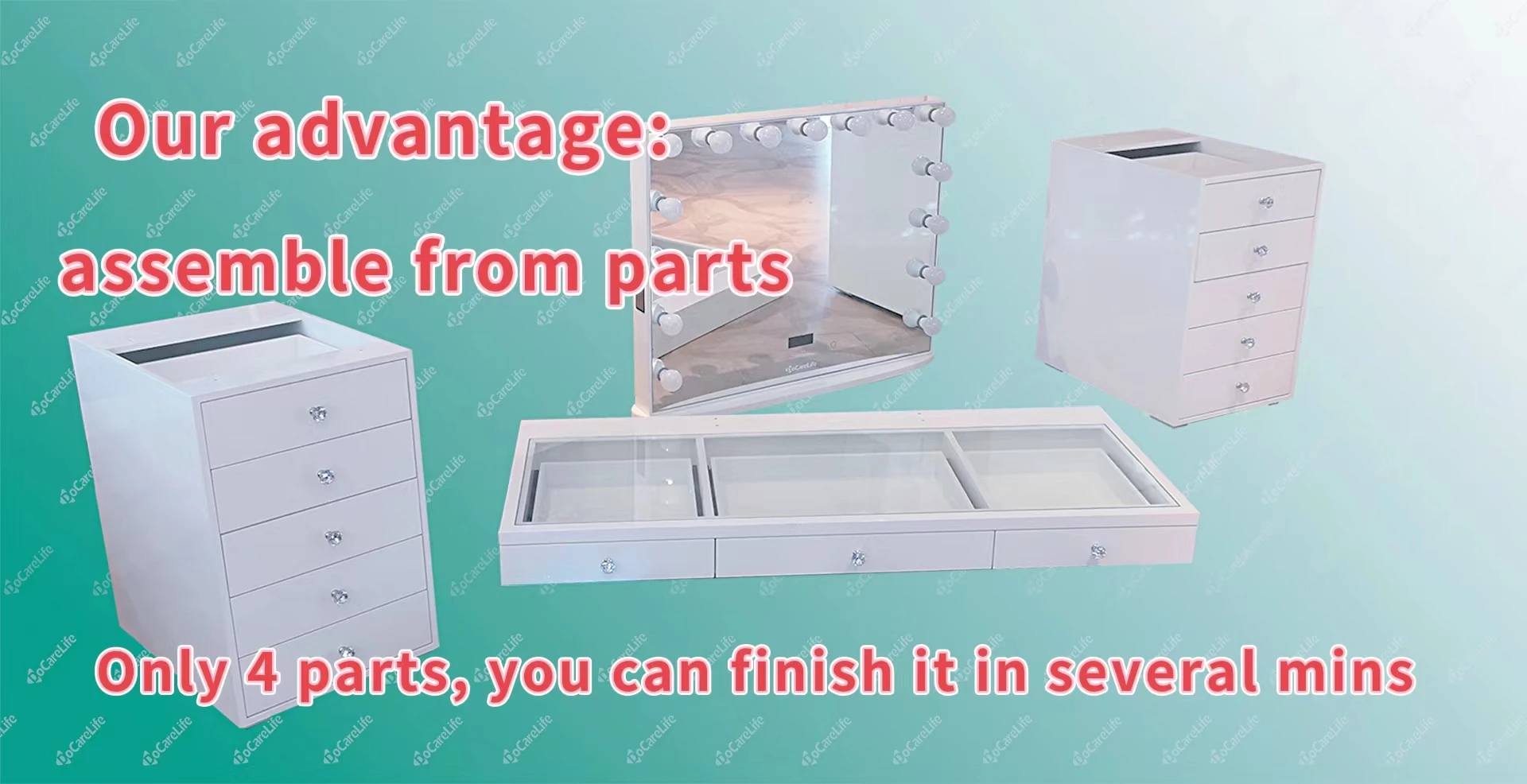 In Usa Warehouses! Docarelife Cosmetic Beauty Hollywood Lighted Makeup