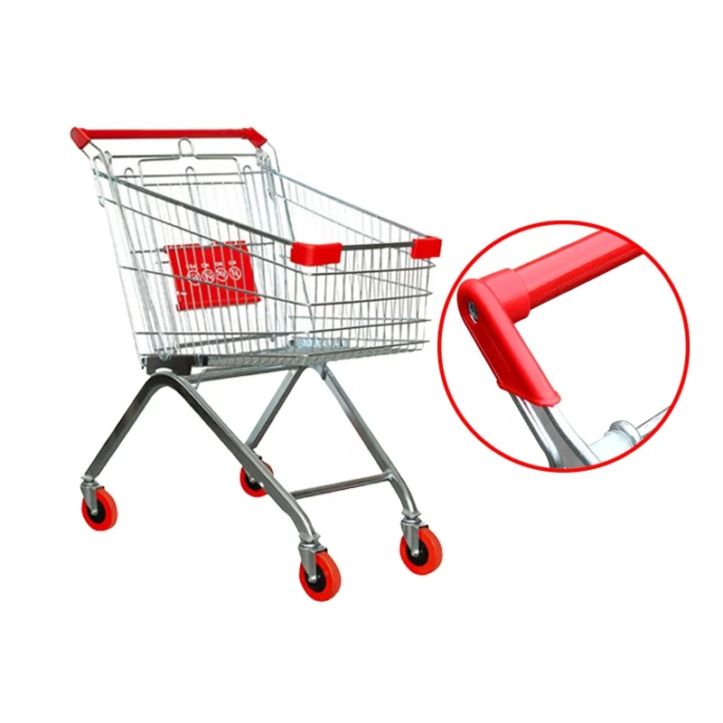 ホワイト ショッピングカート 金属製 四輪金属スーパー中古ショッピングトロリー食料品ショッピングカート