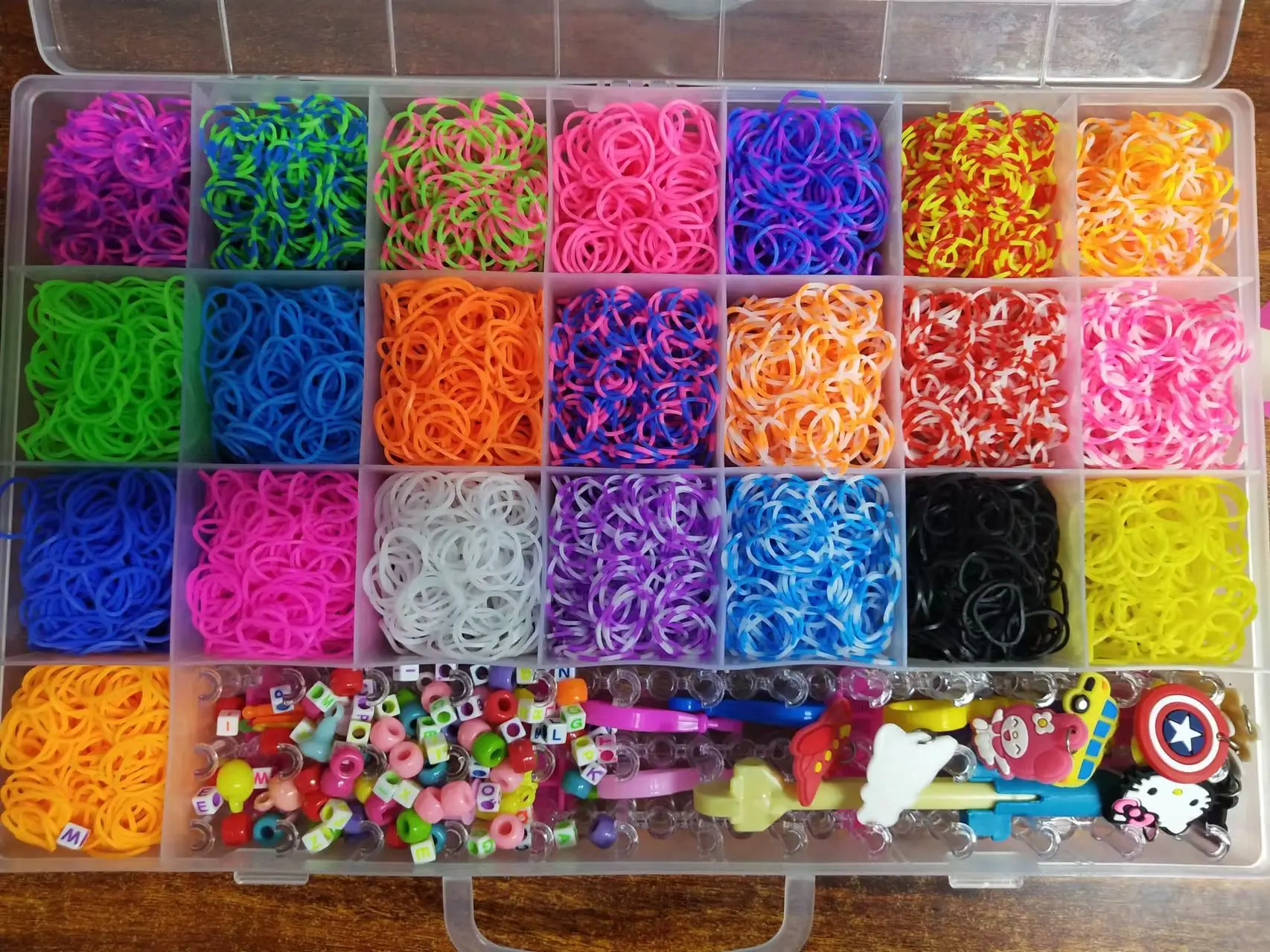 24 Plaids Color Loom Rubber Band Handmade Educational Children's Toys ...