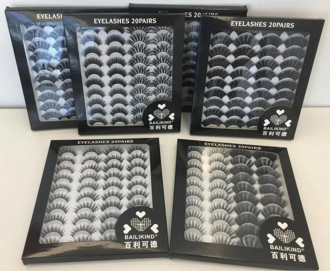 
20 Pairs 6D Soft Mink False Eyelashes Handmade Wispy Fluffy Long Lashes Natural Eye Extension Makeup Kit Cilios 