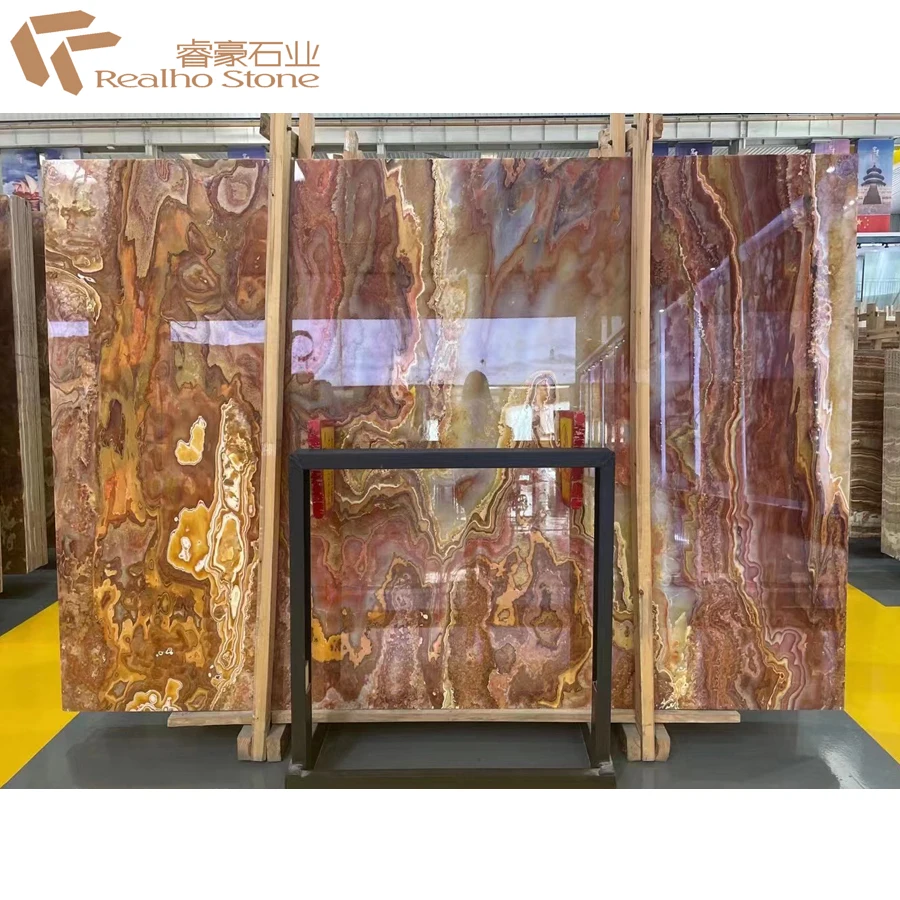 Factory Price Backlit Red Onyx Marble Stone Slab