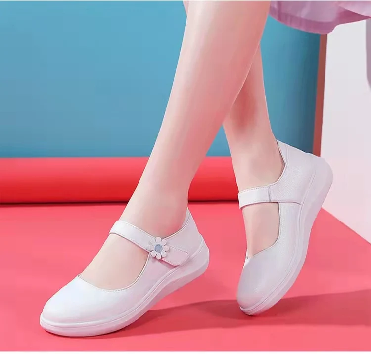 Anti-slip Nursing Shoes Hospital for Women White Shoes Comfort Breathable Soft Bottom Flat Nurse Safety Work Shoes