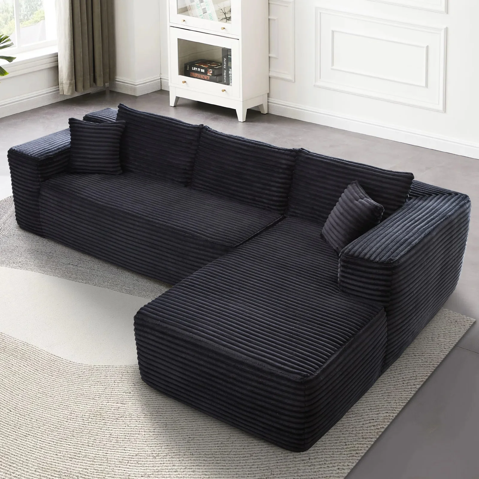 Modular Sectional Sofa Couch Compression Packing Sofa L-Shape Modular Sectional Sofa With Chaise No Assembly Required