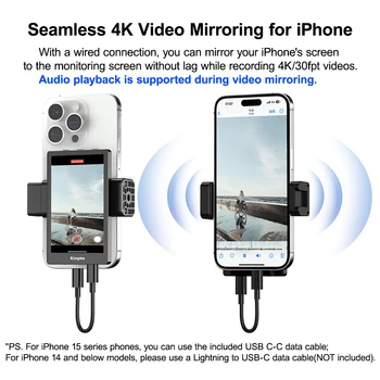 KingMa Hot Selling PH01-Max Vlog Selfie Monitor Magnetic Phone Clip Compatible Vlog Selfie Monitor Screen With iPhone Sumsang detail image