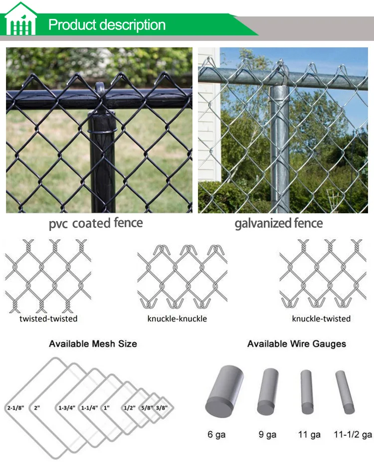 Galvanized 8 Feet Tall 6 Foot 8 Foot Chain Link Fence Wire Mesh 100 Ft ...