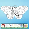 Line art bambù nuova farfalla, tavolozza a sei colori, tavola da 50 m