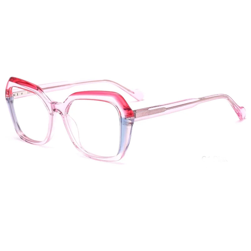 WYHX- YHP8032 New Fashion Acetate Laminating Square Eyeglasses Frames for All Face Spectacle Eyewear with Spring Insert Temple