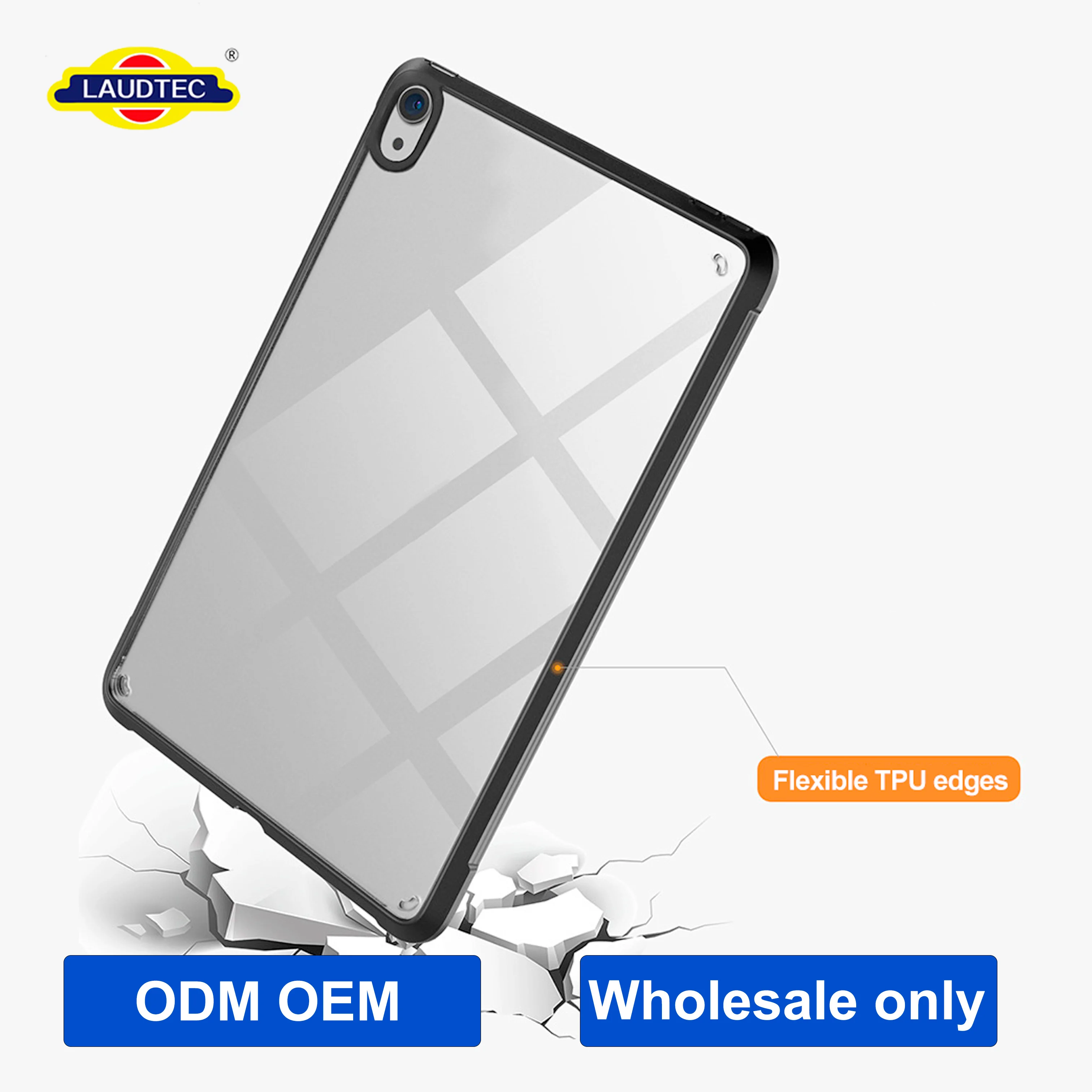 For TC-1 Transparent Hard Back Tablet Case Multi Direction Protection Anti Fall Shock Absorb Slim Lightweight Tablet Cover