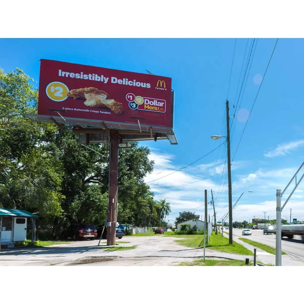 Cheap Outdoor Steel Structure Unipole Billboards Sign Led Roadside Advertising Panel