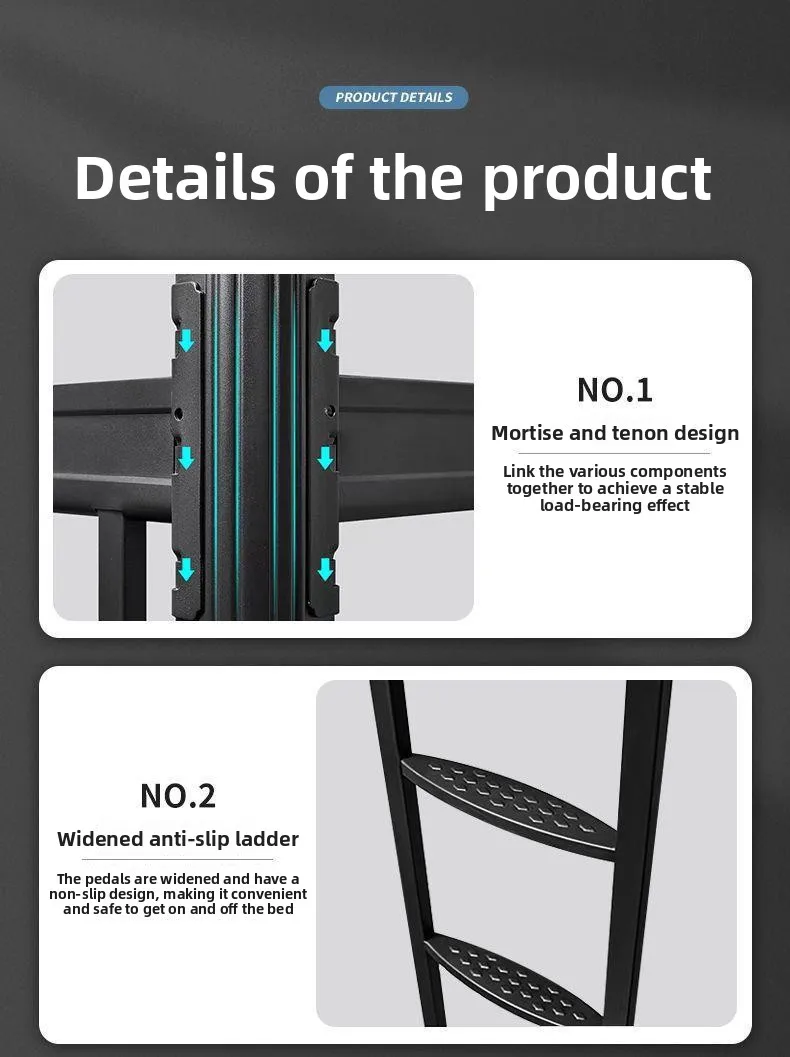 product factory wholesale metal dormitory bed with upper bed and lower desk frame for college student use school bunk bed desk-4