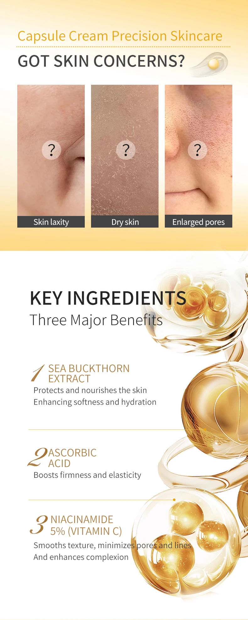 Private Label VC Capsule Face Cream & Lotion Collagen Beauty Cream for Glowing Skin Whitening Moisturizer Retinol Skin Care(pic2)