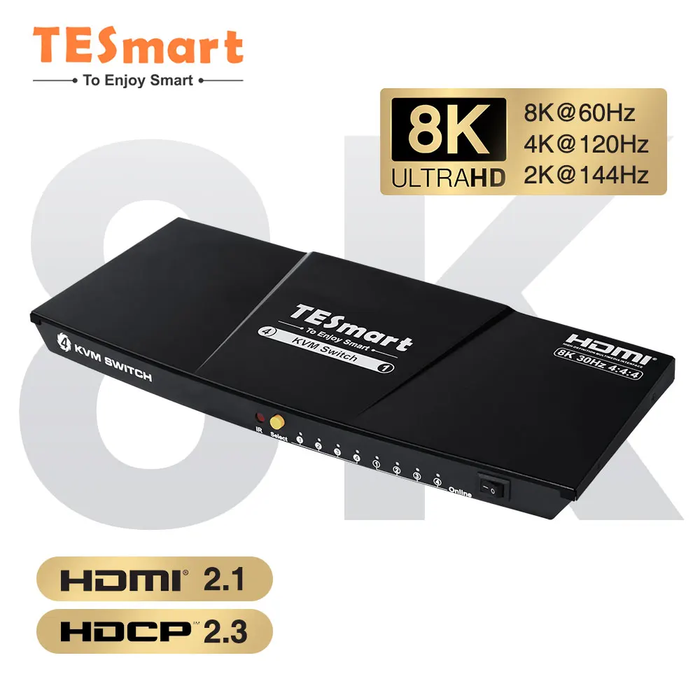 TESmart HDMI 4K Ultra HD 4x1 HDMI KVM Switch 3840x2160@60Hz 4:4:4