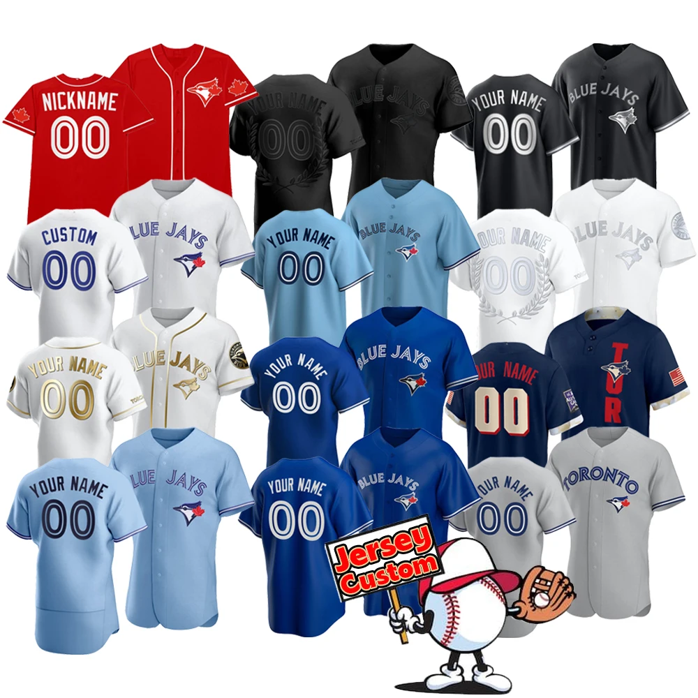 Wholesale 2022 Men's Toronto Blue Jays 00 Custom 27Vladimir Guerrero Jr. 11  Bo Bichette 4 George Springer Stitched S-5xl Baseball Jersey From  m.