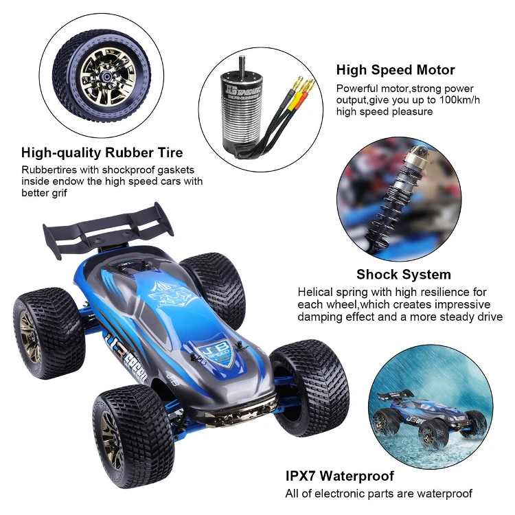 Camión RTR JLB J3 Speed 1/10 4WD RC, impermeable y con ESC 120A