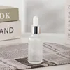 Frascos cuentagotas de vidrio esmerilado + anillo de plata + caucho blanco