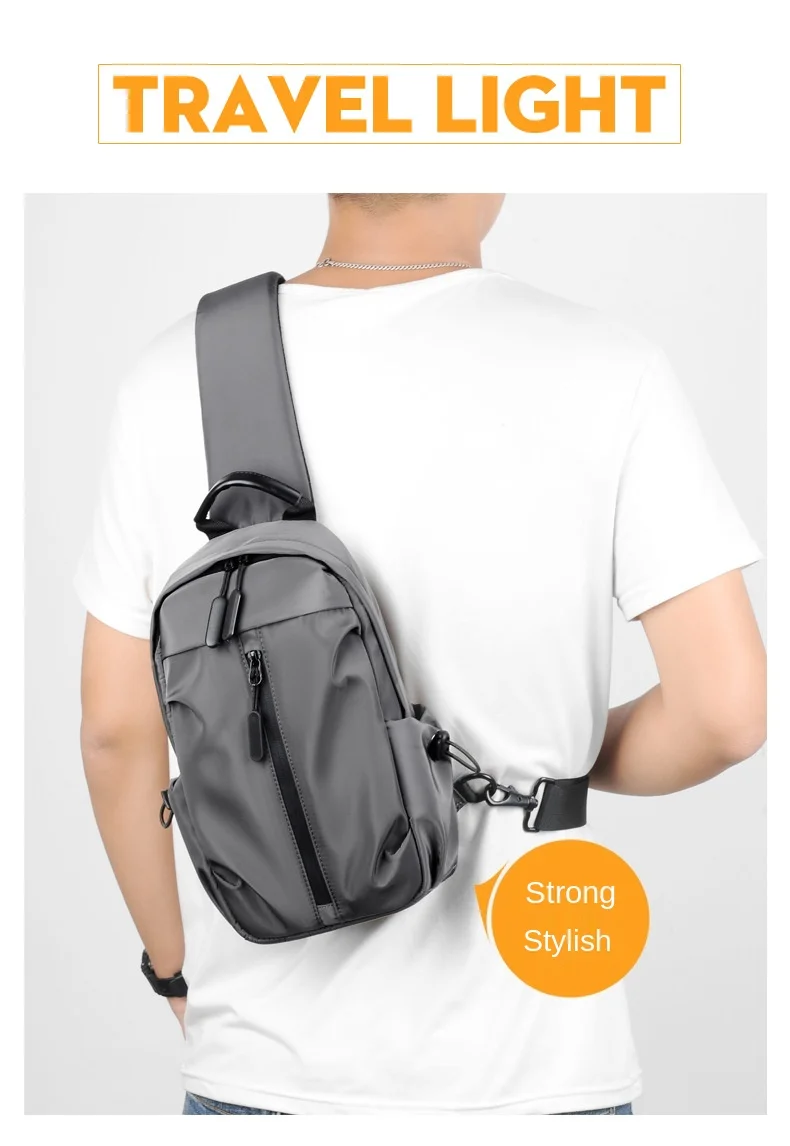 Men's new trendy business and leisure multi-function business travel single shoulder messenger bag