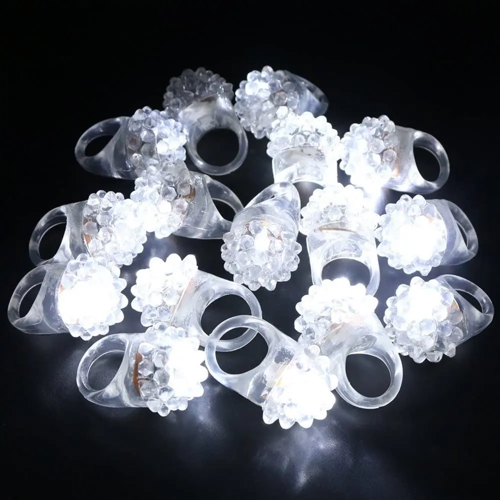 LED Flashing Multi Color Light Up Jelly Bumpy Rings for Rave & Party 