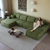 Left Facing Chaise+3Seater+1Ottoman(Green)