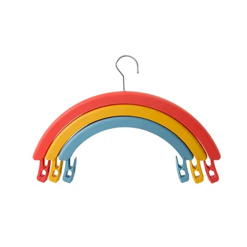 Creative storage of three-layer rotary anti-skid clip household rotary multifunctional beautiful rainbow clothes hanger