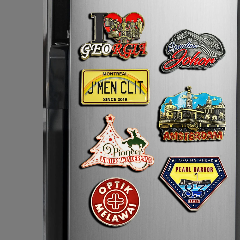 Factory Wholesale Custom Design Bottle Opener Egypt Roma Qatar Switzerland Japan Brunei Travel Souvenirs 3D Metal Fridge Magnet