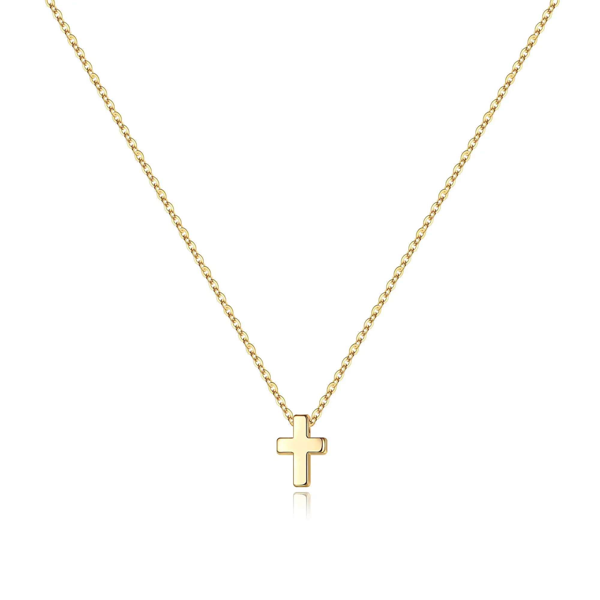Dainty Gold Plated Tiny Cross Pendant 
