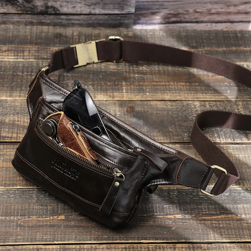 Designer Bum Bag Real Leather Side Release Buckle