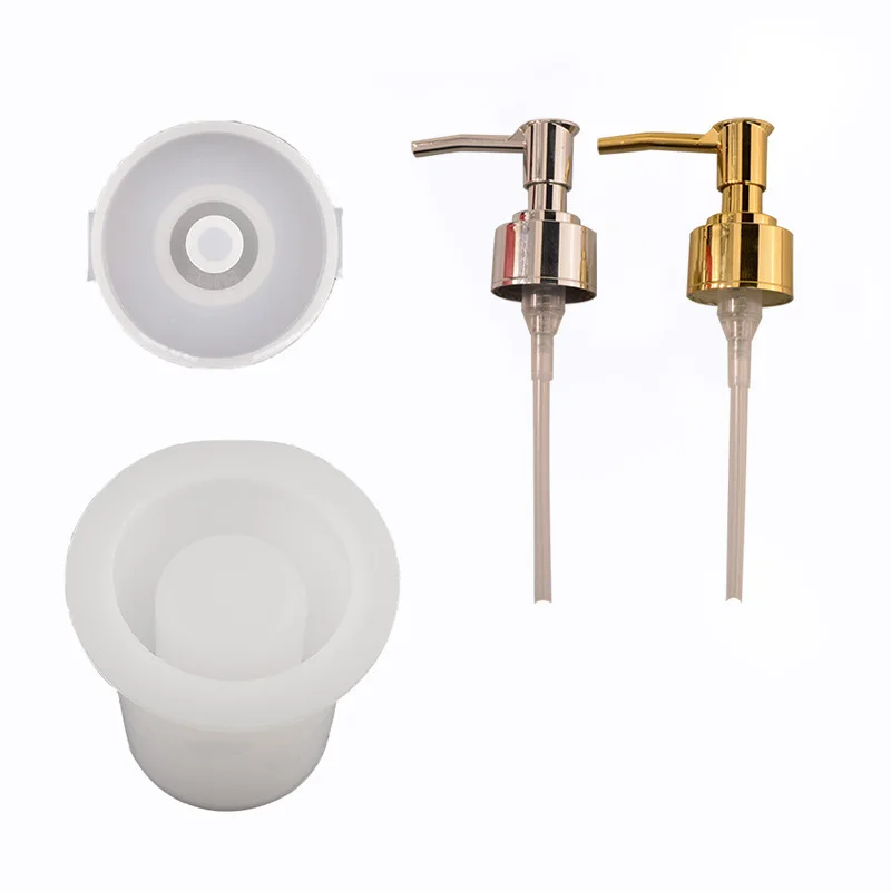 Multiple Shape Large Jar Mold with Pump Storage Lotion Dispensers Resin Silicone Molds for Kitchen Bathroom Soap Dispenser Mold