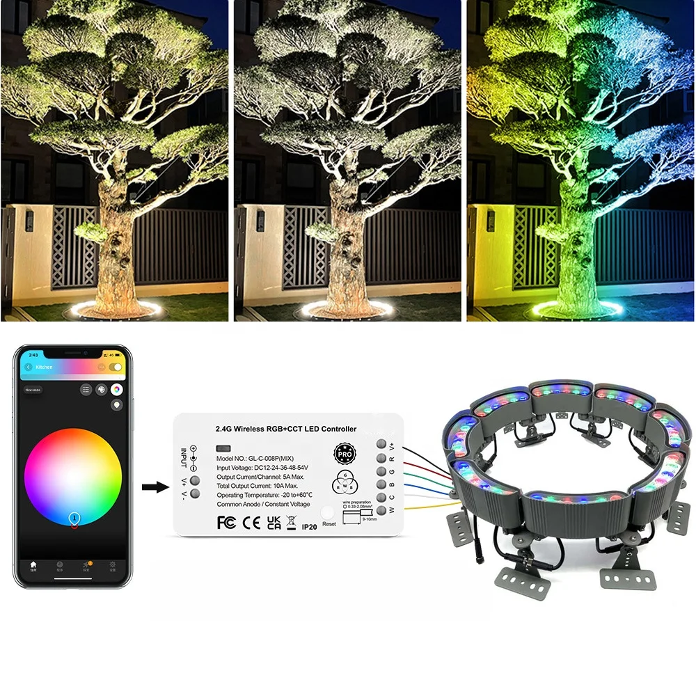 Smart Tuya Wifi Led Tree Ring Lights With ZigBee LED Controller RGB+CCT