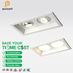 PULUOTI Factory Outlet 228mm*136mm*67mm 14W 3000K-4000K-5000K Recessed Spotlight Telescopic Lamp Holder LED Spot Light