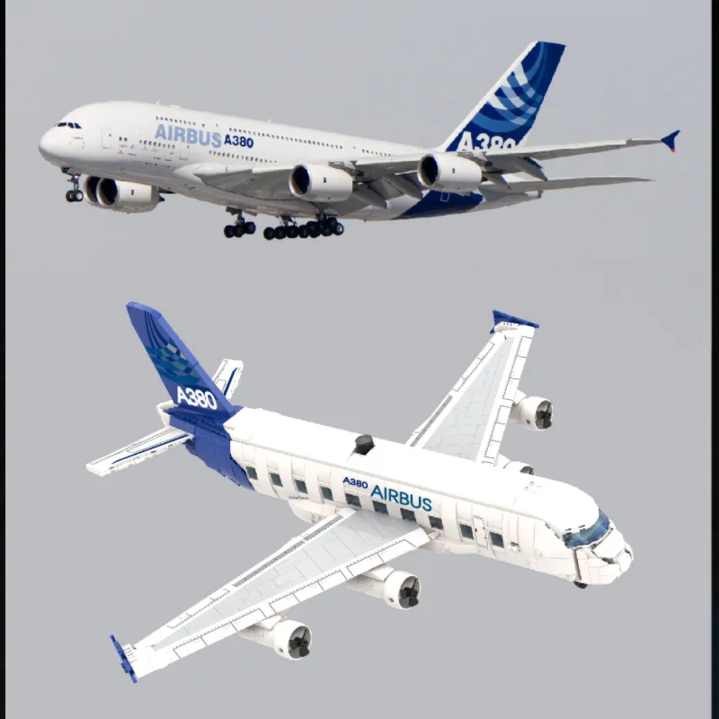 Airbus A380 Block Set Toy for Kids - Huge Aircraft LEGO Model