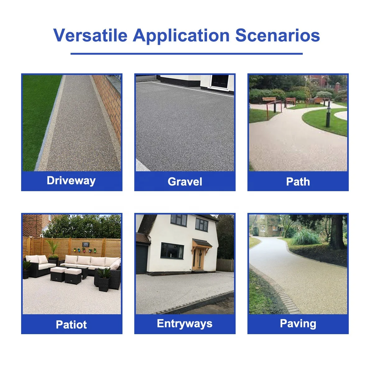 User Friendly Solvent-free Epoxy Resin Bound Aggregate Concrete Floor Coating Gravel Bonding Agent Good Drainage Driveway