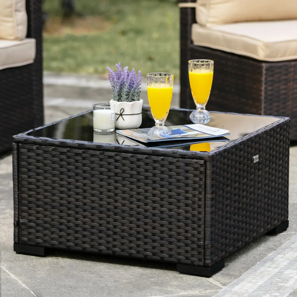 Outdoor Modern Patio Rattan Sofas Sets 7 Piece Garden Rattan Sofa Free