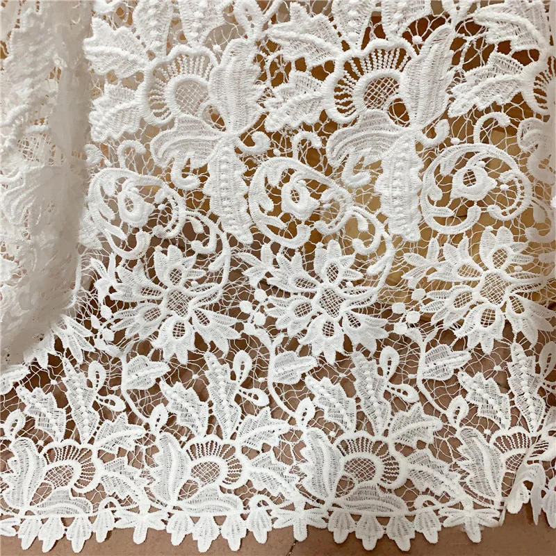 Lace Fabric Tela Guipur Novia Tela De Encaje Blanco Para Vestido