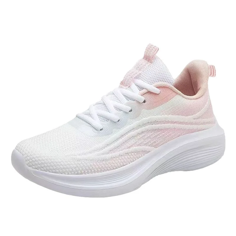 Women's Evergreen White Running Shoes 2026 New PU Upper Rubber Midsole Lace-Up Breathabl aperçu 5