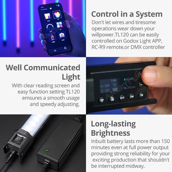 Godox TL120 TL120-K4 Pavo Tube Light RGB Color Photography Light Handheld Light Stick with APP Remote Control for Photos Video detail image
