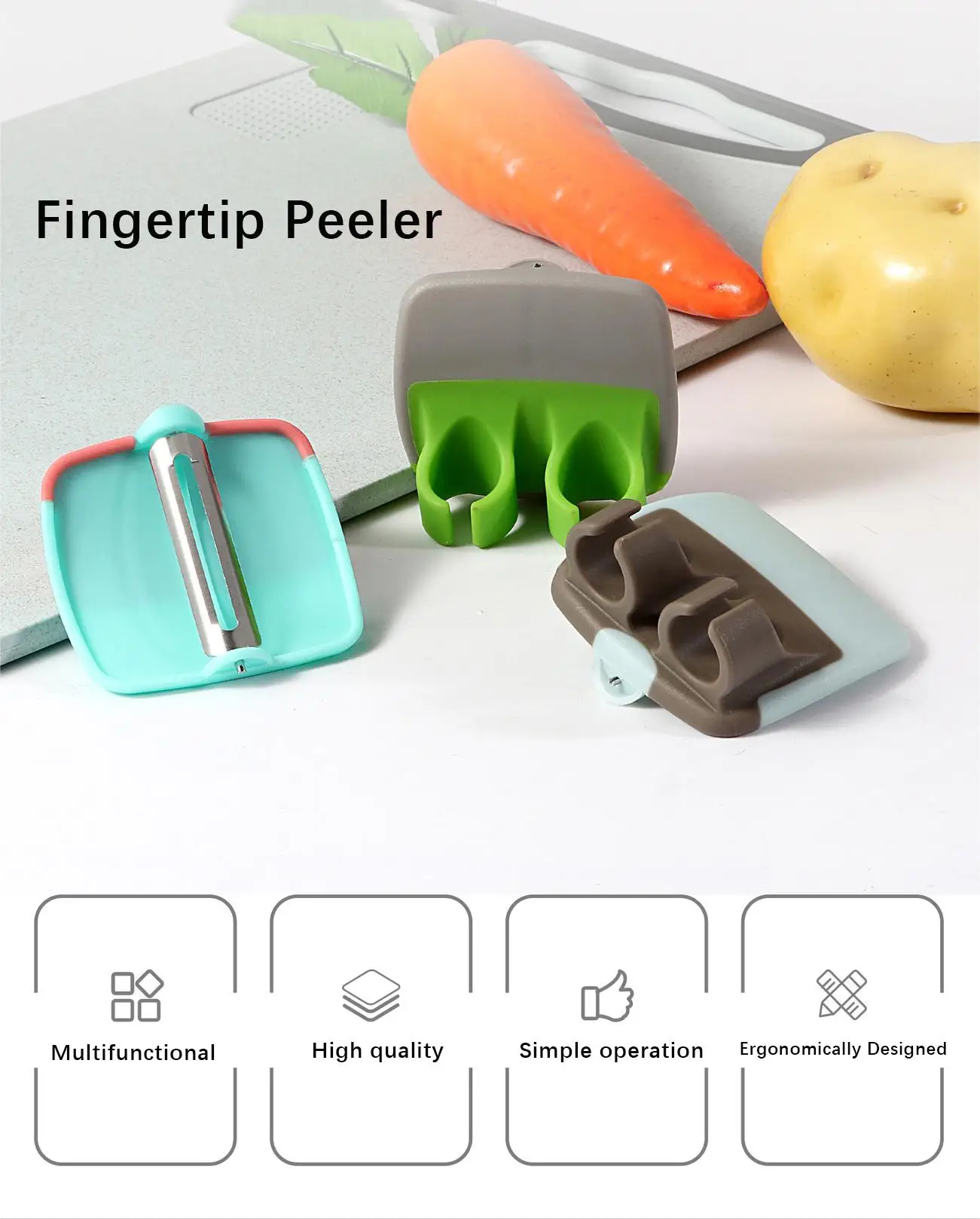 Food grade stainless steel finger melon shaver creative potato peeler mini melon and vegetable grater