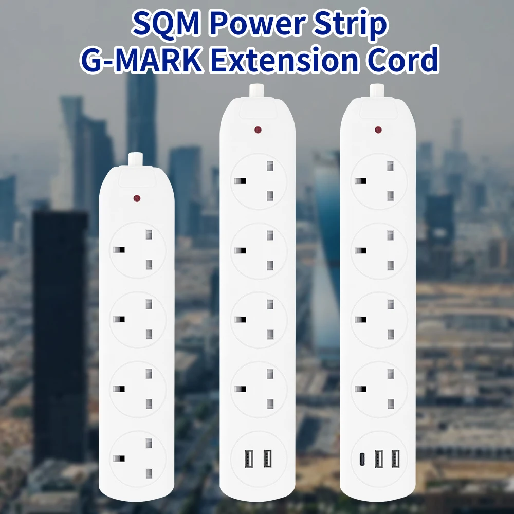 3025B USB SASO UK Extension Power Strip with USB Port for Saudi Arabia