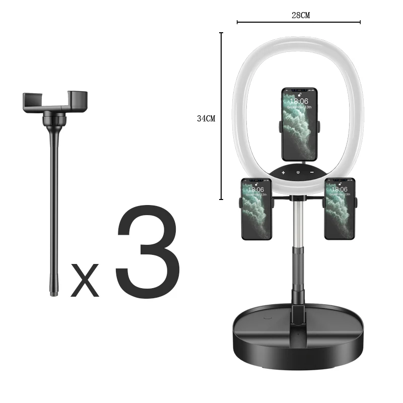 New foldable integrated ring light stand professional live broadcast light ring built-in power usb supply photographic lighting