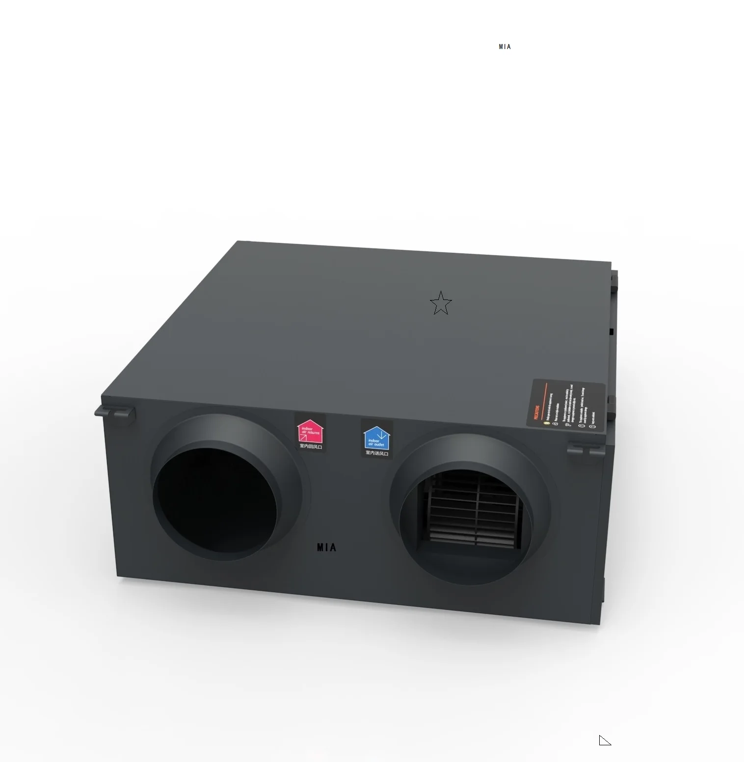 MIA 1000 CMH Central Ceiling Type Bidirectional Flow Fresh Air Ventilation Fan Energy Cost Saving HVAC System air Ventilator