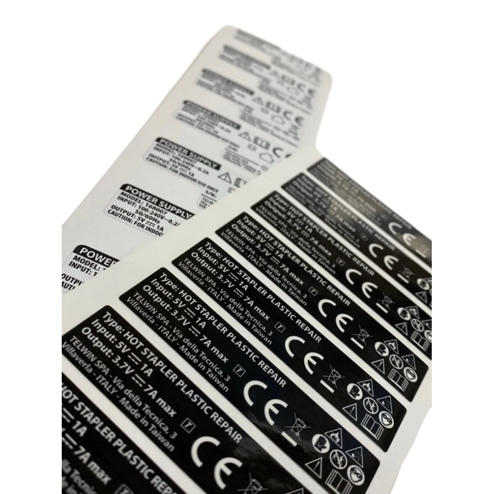 Custom Printed Waterproof Lithium Ion Battery Stickers Mobile Phone Electronics Sticker Silver Stickers for Batteries