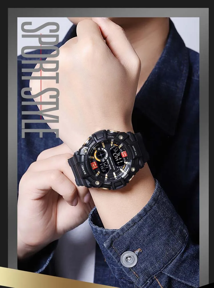 SKMEI 2018 sports new style mens digital watch creative Silicone band water proof Chronograph character student watch design