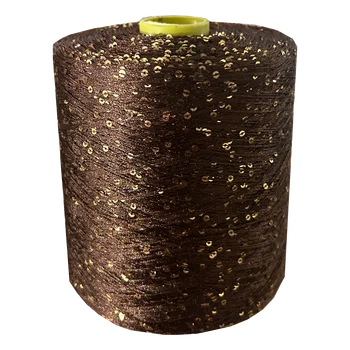 golden sequins - High strength and toughness special custom sequin yarn made of brown polyester