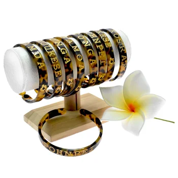 New Arrivals Tribal Jewelry Personalized Carve Epoxy Bangle Bracelet For Hawaiian Polynesian Samoan Islanders