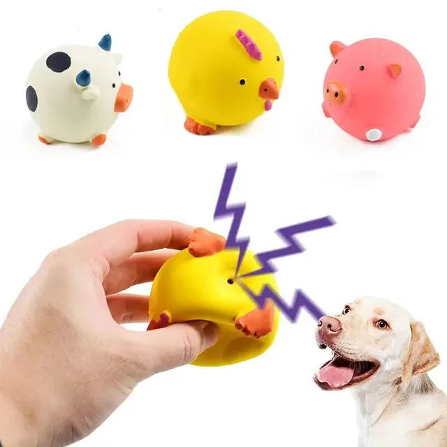 Xianchanpets Eco-Friendly Interactive Latex Chew Toy Dogs Safe Screaming Relief Boring Chicken Cow Animals Shape Squeaker Dog