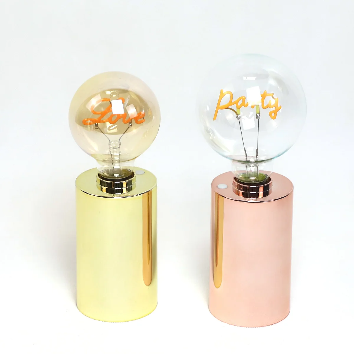 Small Bedside Bulb Lamp with Electroplated Plastic Base Desk Lamp for Bedroom Living Room  Bright Festival  Decoration