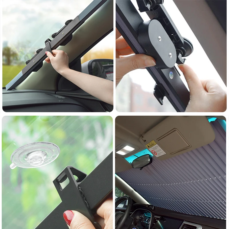 Antiuv Retractable Car Windshield Sun Shade Front Windshield Visor Car