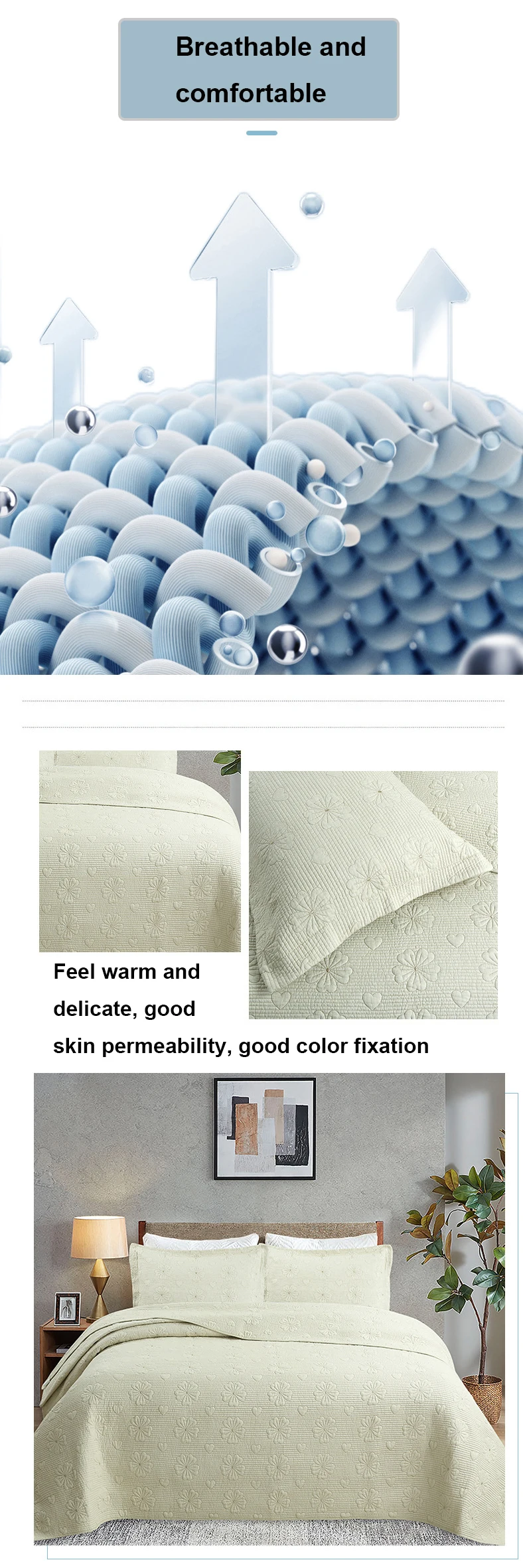 Modern simple quilted quilt sheet and bed set Home bedding sheets Comfortable breathable bedding sets supplier